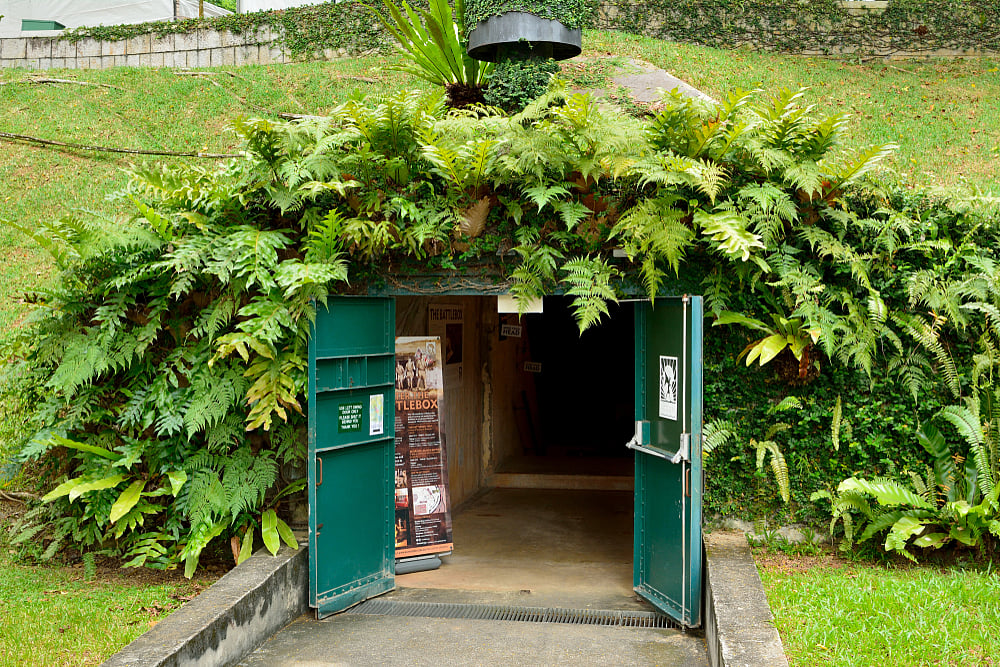 The entrance to the Battle Box Museum at Fort Canning in Singapore